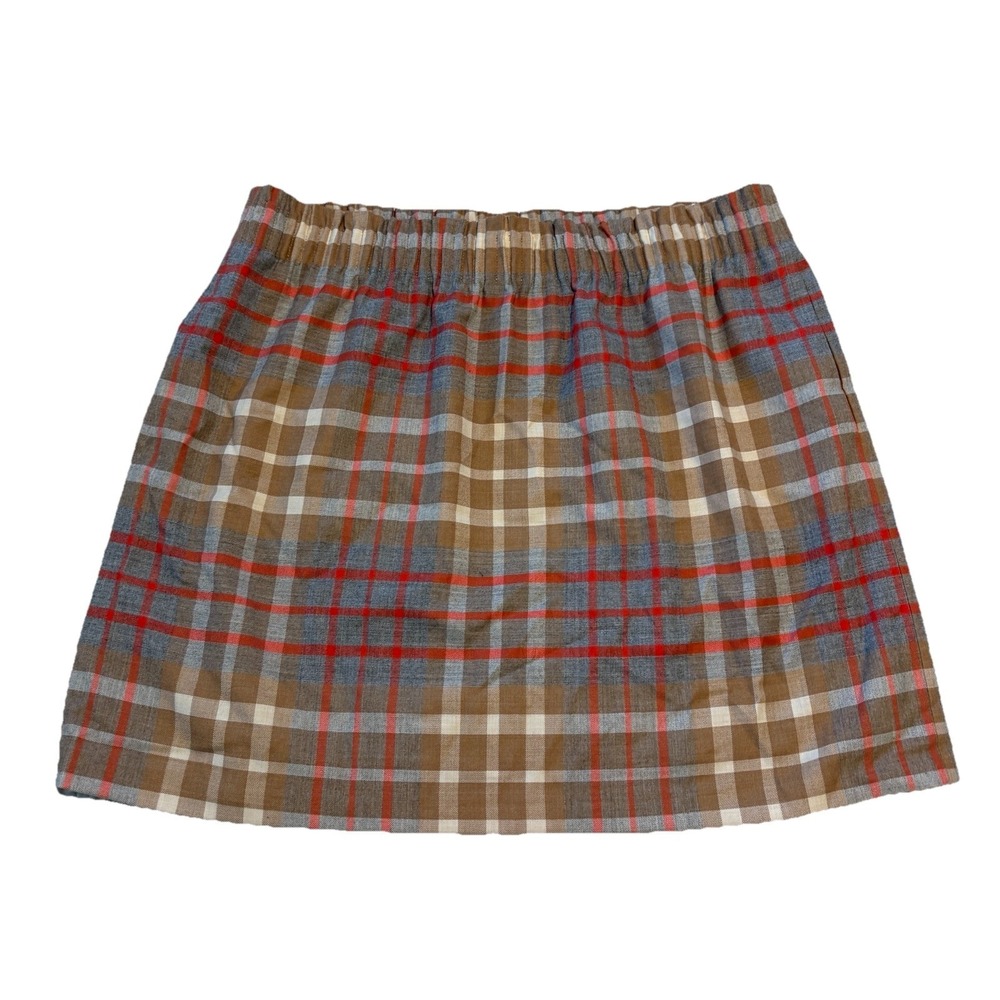 J Crew Skirt Womens Size 16 Wool Blend Lined Pockets Plaid Light Academia Preppy